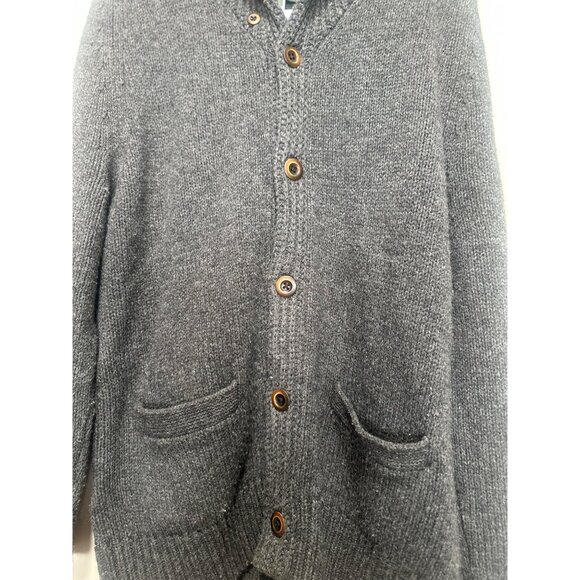 Eddie Bauer Wool Long Button Down Cardigan Mens Large Gray Shawl Collar Grandpa - Picture 15 of 15